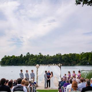 Christie's Mill Inn and Spa | Port Severn, Ontario | Wedding ceremony by lake