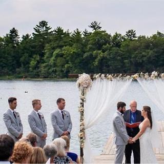 Christie's Mill Inn and Spa | Port Severn, Ontario | Bride and groom getting married by lake